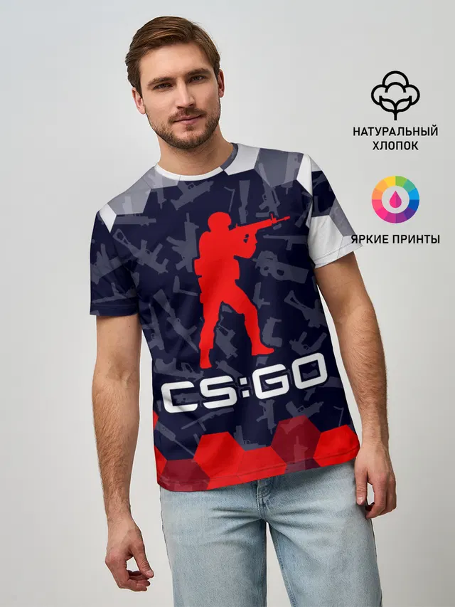 Мужская базовая футболка с принтом «Counter-Strike — CS GO»