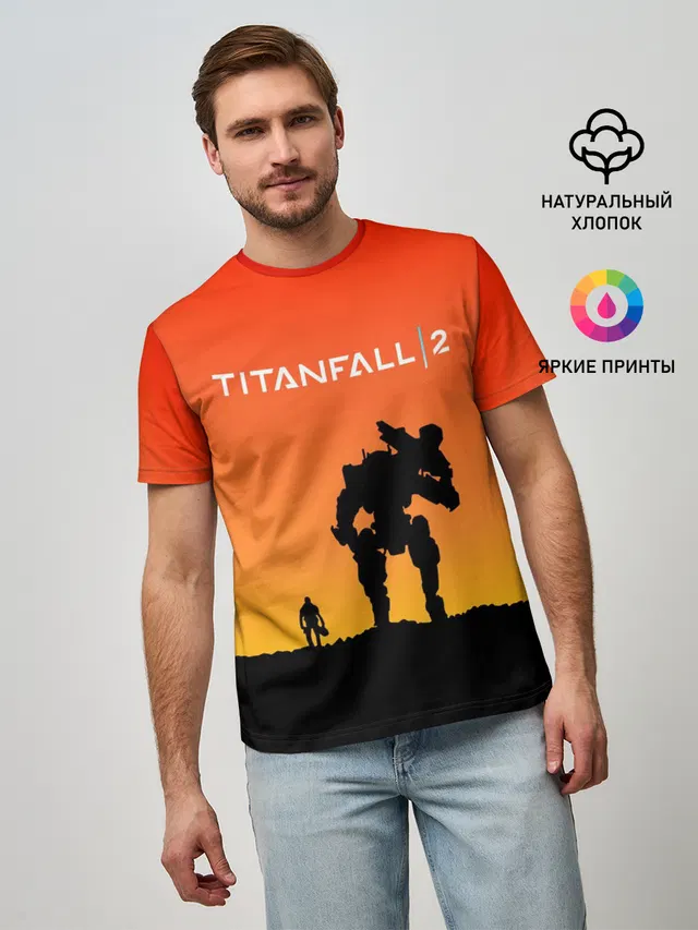 Мужская базовая футболка с принтом «Titanfall — TITANFALL 2»