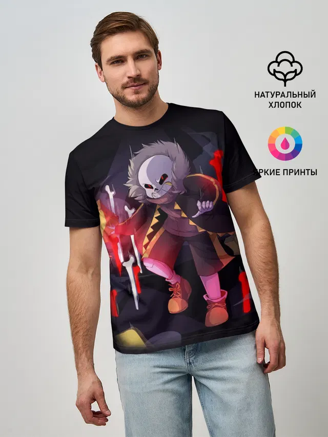 Мужская базовая футболка с принтом «Undertale»