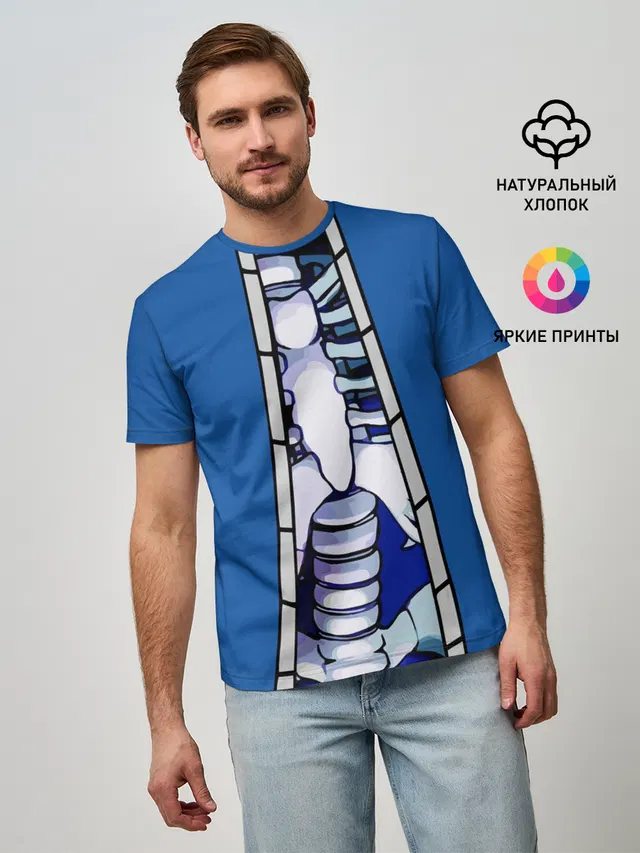 Мужская базовая футболка с принтом «Skeleton — КУРТКА САНСА»