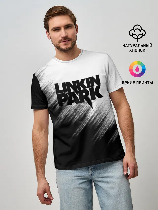 Мужская базовая футболка с принтом «Linkin Park»