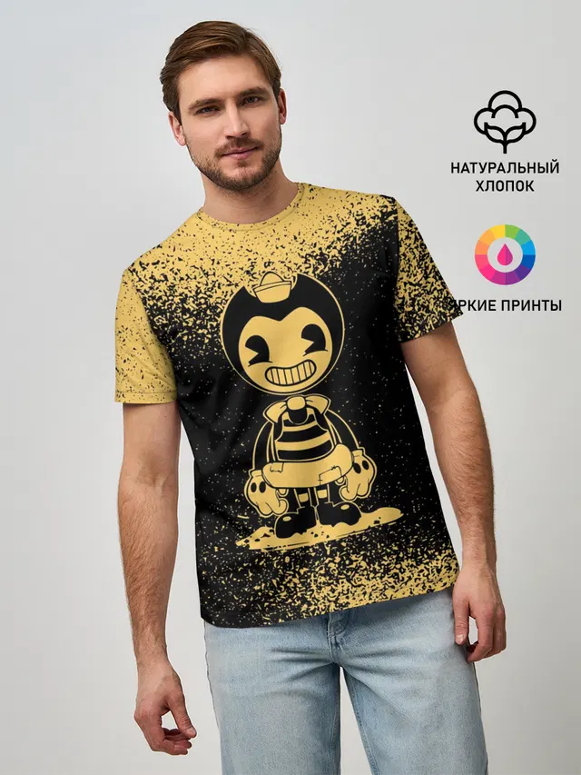 Мужская базовая футболка с принтом «Ink splatter»