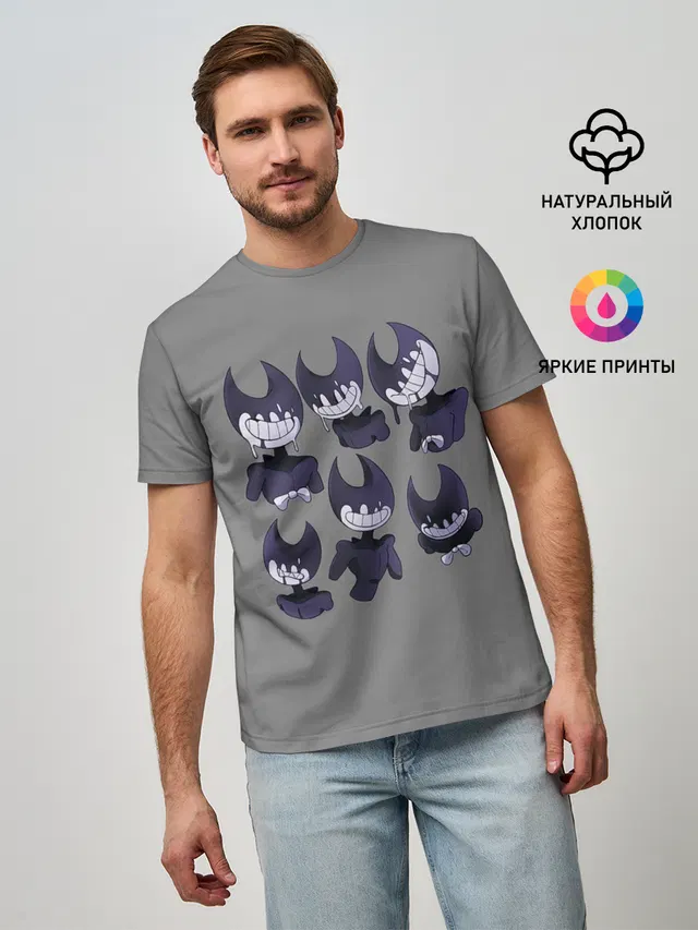 Мужская базовая футболка с принтом «Ink Demon»