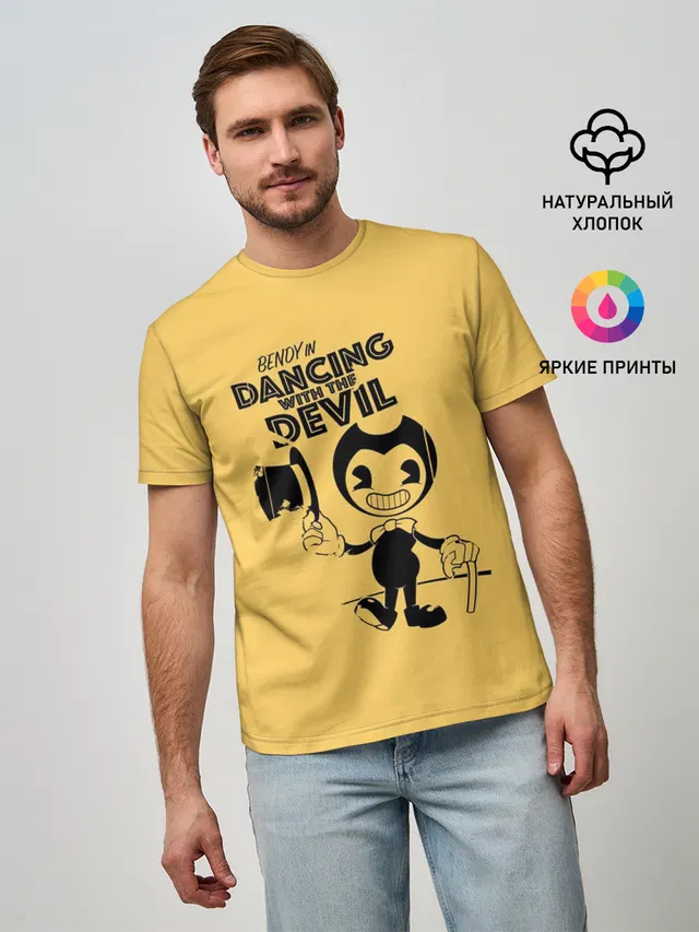 Мужская базовая футболка с принтом «Dancing with the Devil»