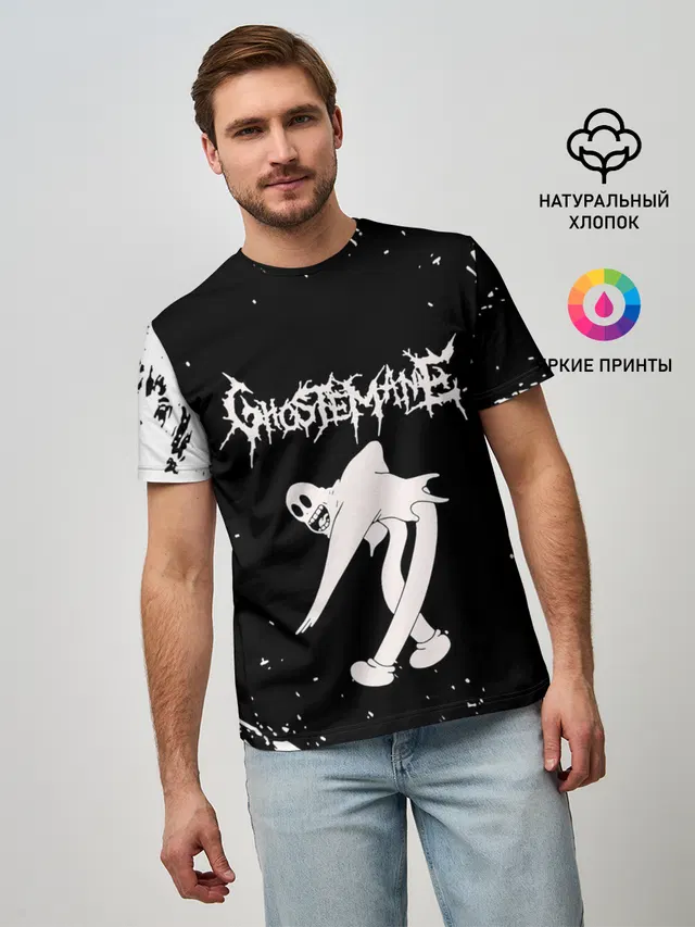 Мужская базовая футболка с принтом «GHOSTEMANE»