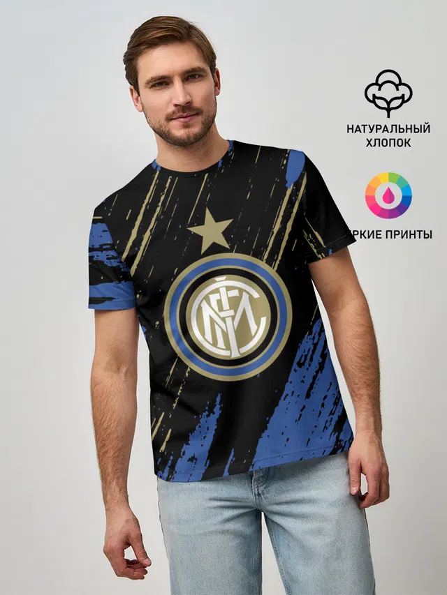 Мужская базовая футболка с принтом «Football crest»