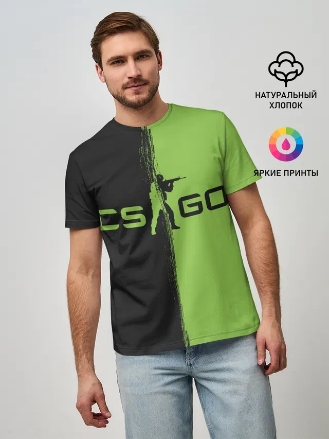 Мужская базовая футболка с принтом «Counter-Strike — CS GO»