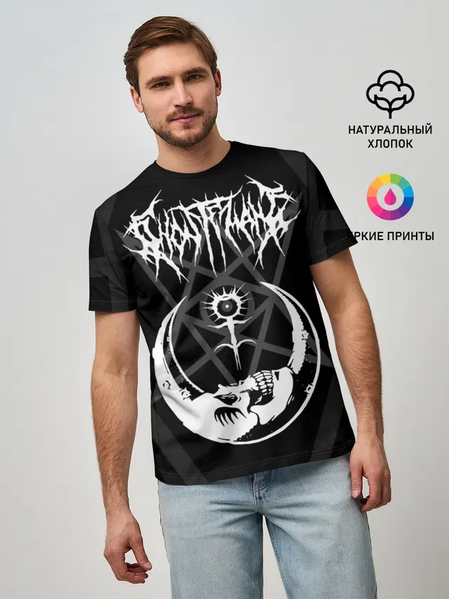 Мужская базовая футболка с принтом «GHOSTEMANE»