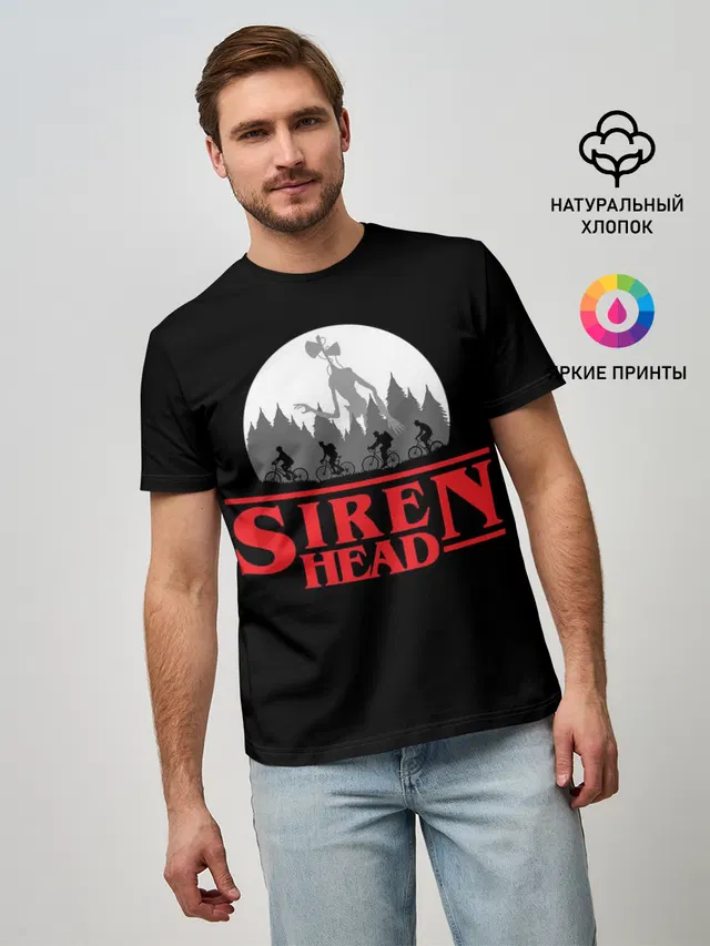 Мужская базовая футболка с принтом «Разные игры — Siren Head»