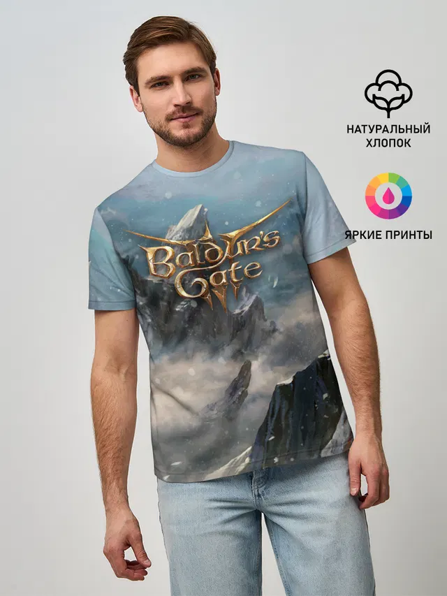 Мужская базовая футболка с принтом «Baldur’s Gate»
