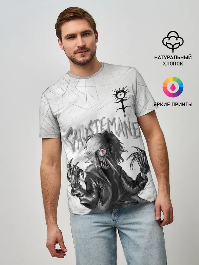 Мужская базовая футболка с принтом «GHOSTEMANE»