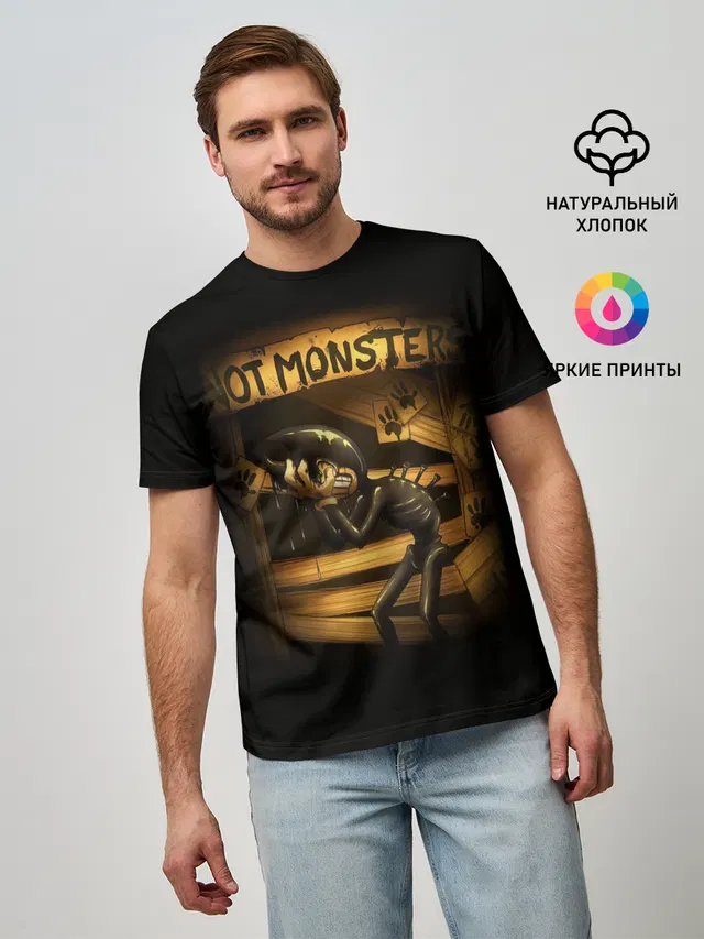 Мужская базовая футболка с принтом «Ink Demon»