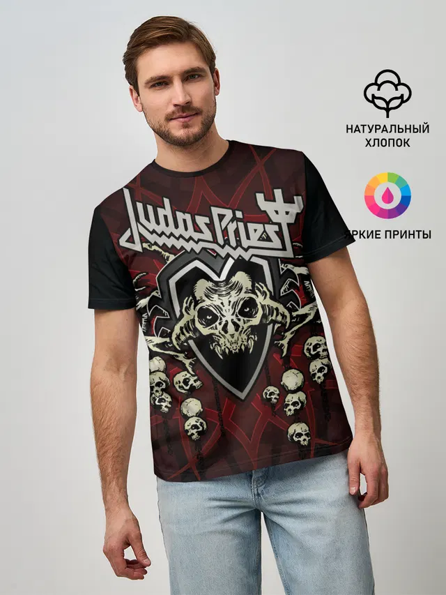 Мужская базовая футболка с принтом «skull»
