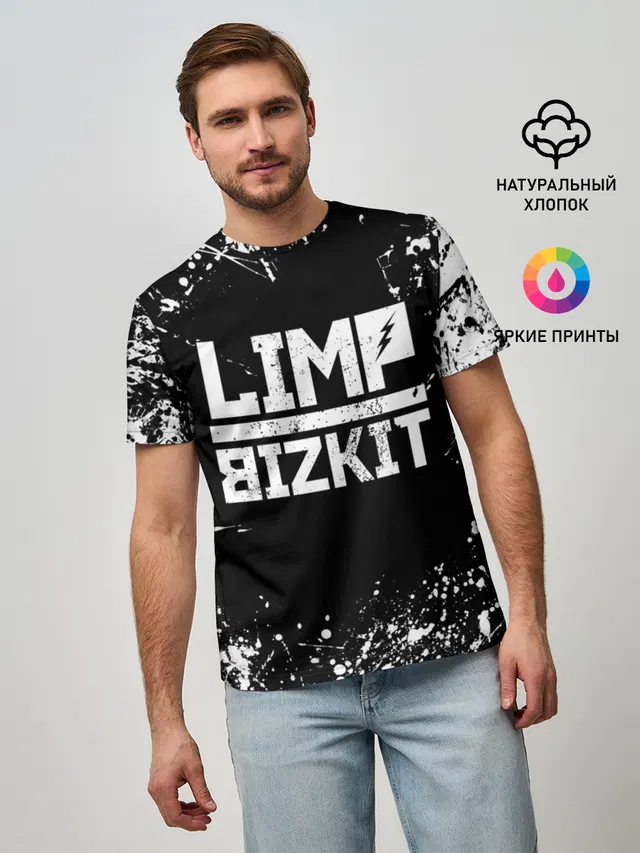 Мужская базовая футболка с принтом «Limp Bizkit»
