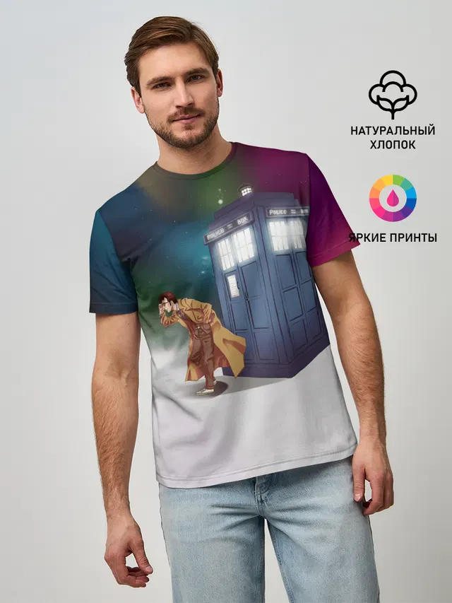 Мужская базовая футболка с принтом «THE Doctor»