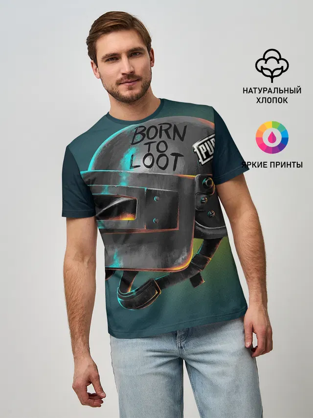 Мужская базовая футболка с принтом «ПАБГ»