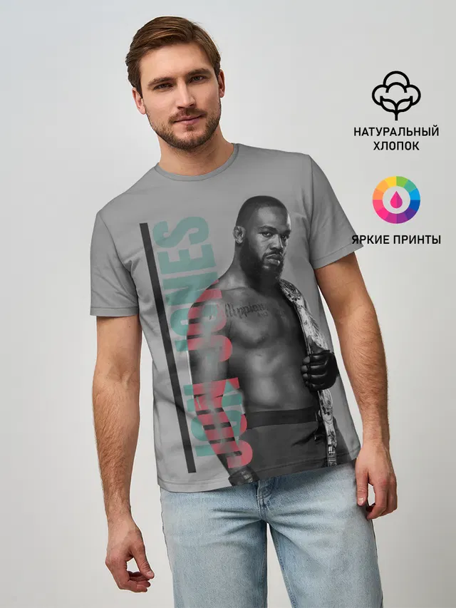 Мужская базовая футболка с принтом «MMA — Jon Jones»