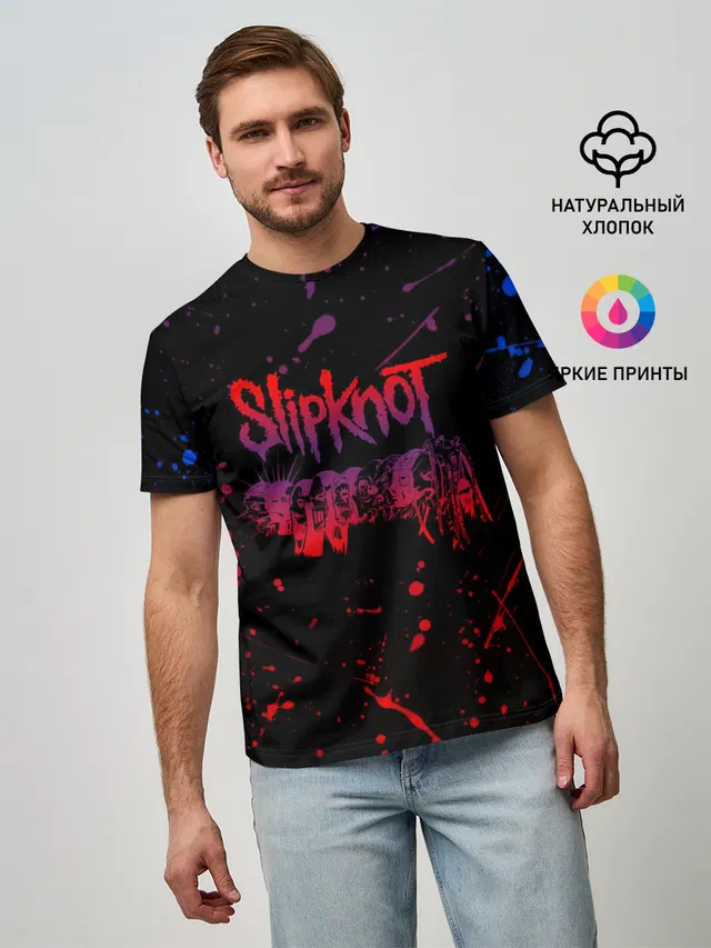Мужская базовая футболка с принтом «Paint splatter»