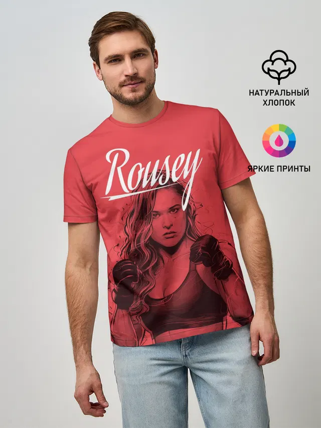 Мужская базовая футболка с принтом «MMA — Ronda Rousey»