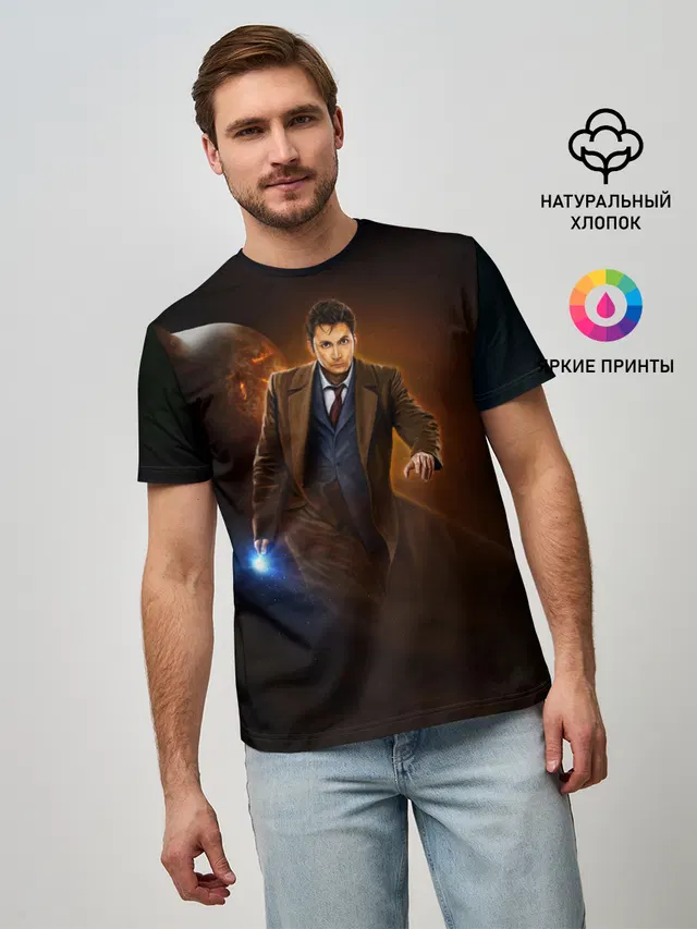 Мужская базовая футболка с принтом «David Tennant»