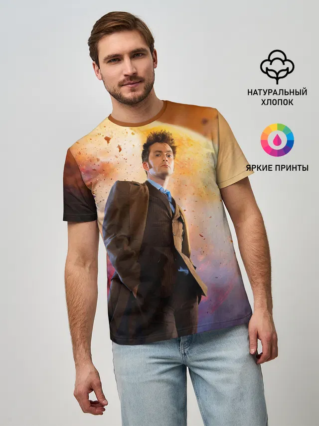 Мужская базовая футболка с принтом «David Tennant»
