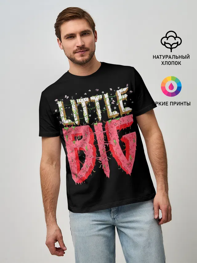 Мужская базовая футболка с принтом «Little Big»