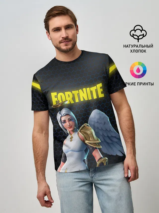 Мужская базовая футболка с принтом «Фортнайт — FORTNITE ARK»