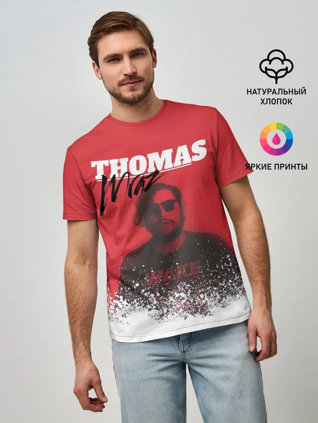 Мужская базовая футболка с принтом «Thomas Mraz»