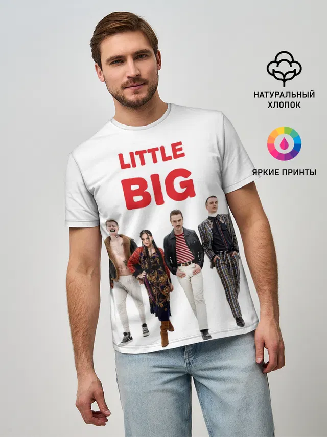 Мужская базовая футболка с принтом «Little Big»