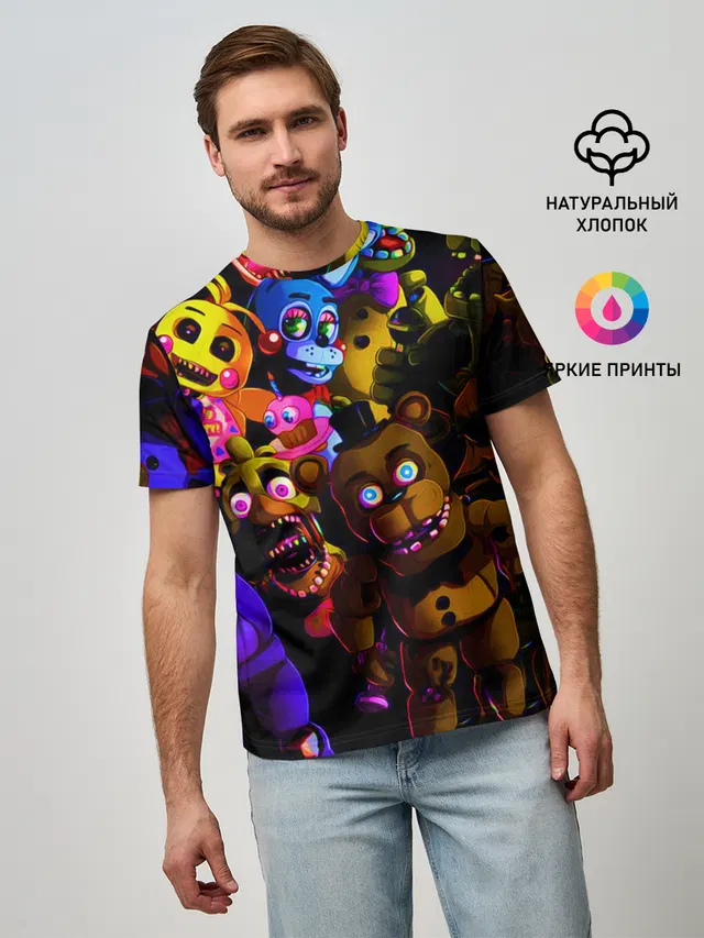 Мужская базовая футболка с принтом «Five Nights At Freddy\s»