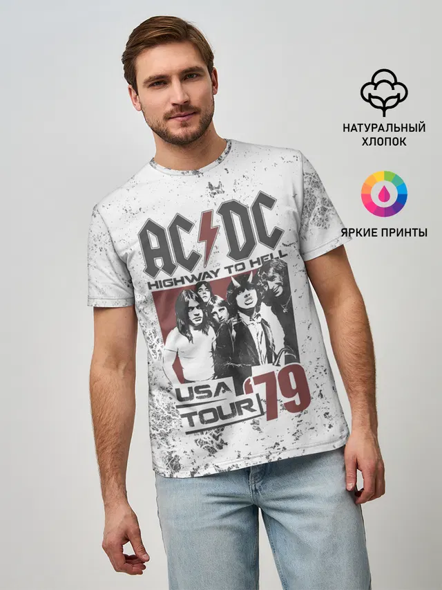 Мужская базовая футболка с принтом «Highway to Hell»