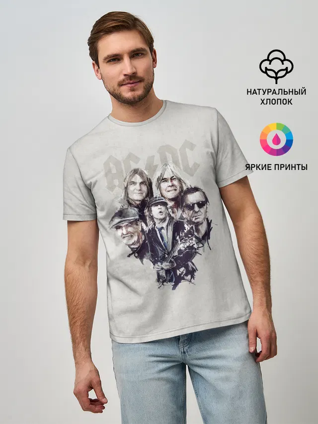 Мужская базовая футболка с принтом «Rock band»