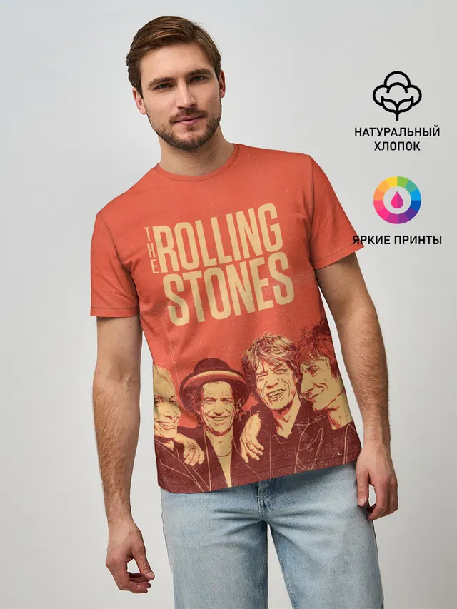 Мужская базовая футболка с принтом «Rolling Stones — The Rolling Stones»