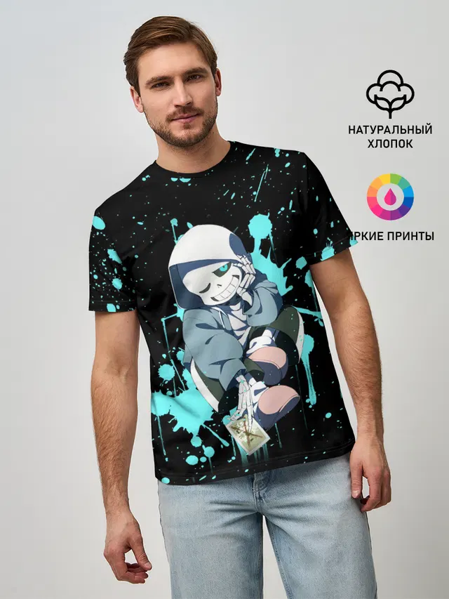 Мужская базовая футболка с принтом «Paint splatter»