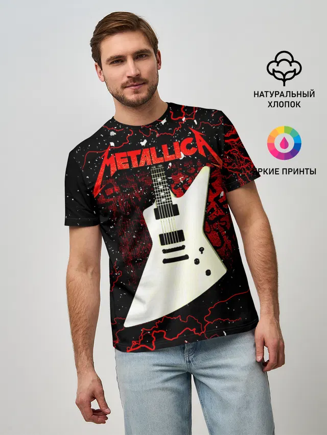 Мужская базовая футболка с принтом «Metallica»