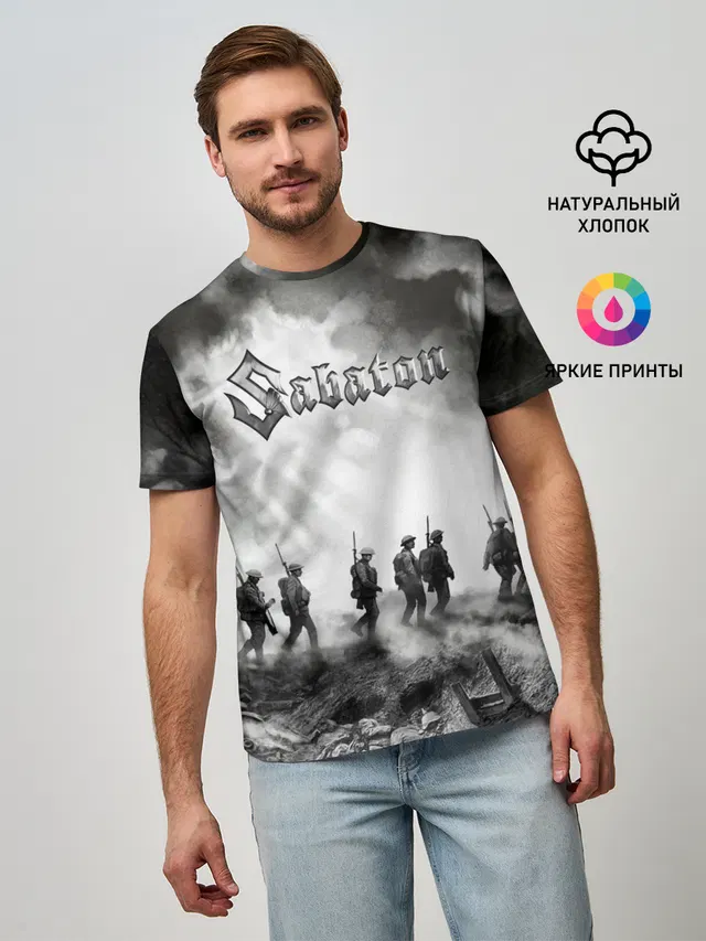 Мужская базовая футболка с принтом «Soldier»