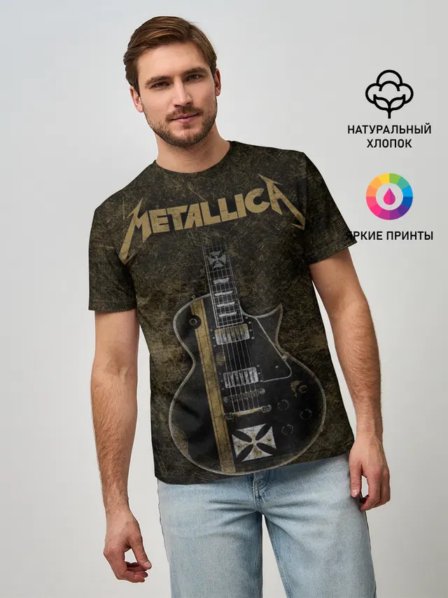 Мужская базовая футболка с принтом «Metallica»