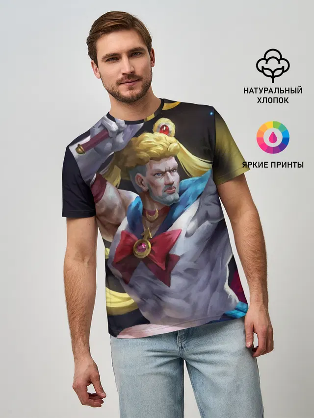 Мужская базовая футболка с принтом «Сейлор Панч»