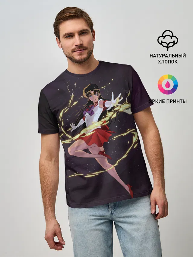 Мужская базовая футболка с принтом «Sailor Mars»