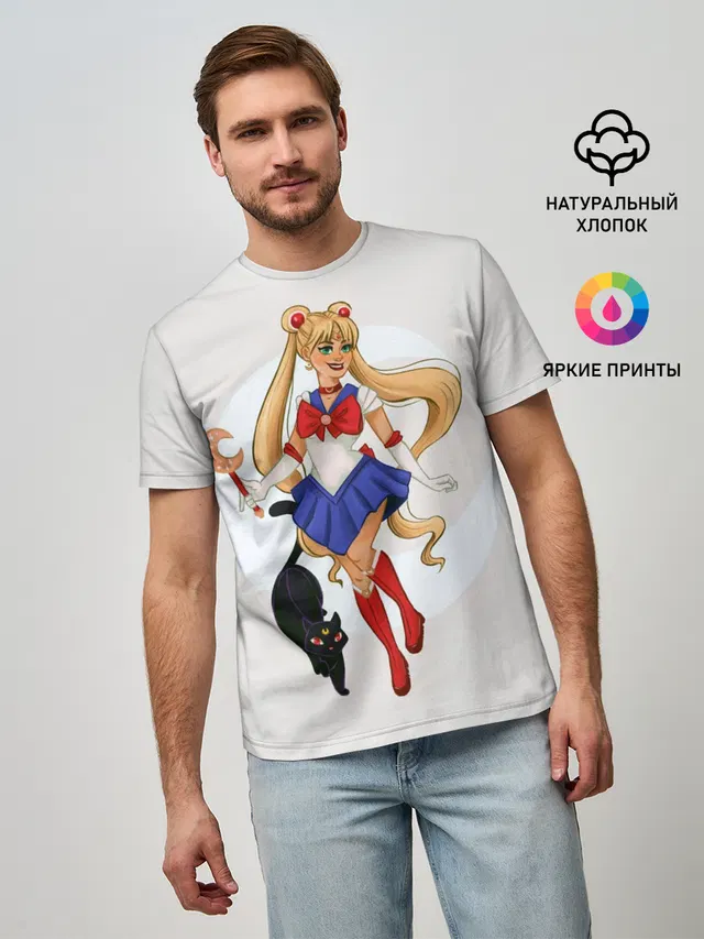 Мужская базовая футболка с принтом «Princess Serenity»