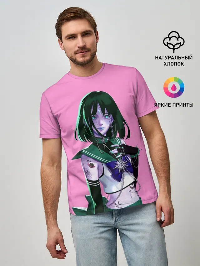 Мужская базовая футболка с принтом «Sailor Saturn»