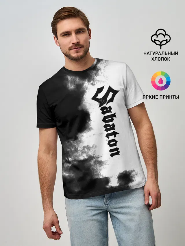 Мужская базовая футболка с принтом «Rock music»