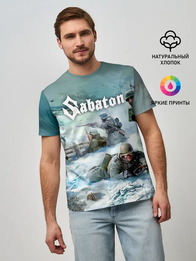 Мужская базовая футболка с принтом «Soldiers»