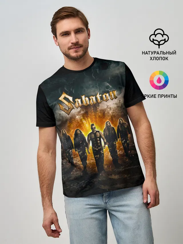 Мужская базовая футболка с принтом «Heavy metal»