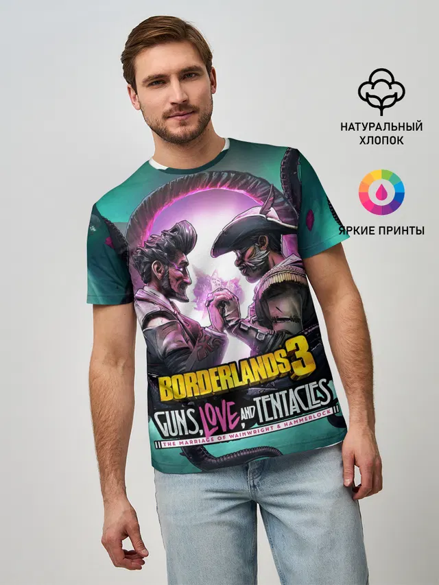 Мужская базовая футболка с принтом «Borderlands — borderlands 3»