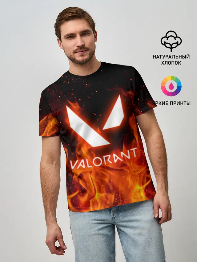 Мужская базовая футболка с принтом «Разные игры — VALORANT»