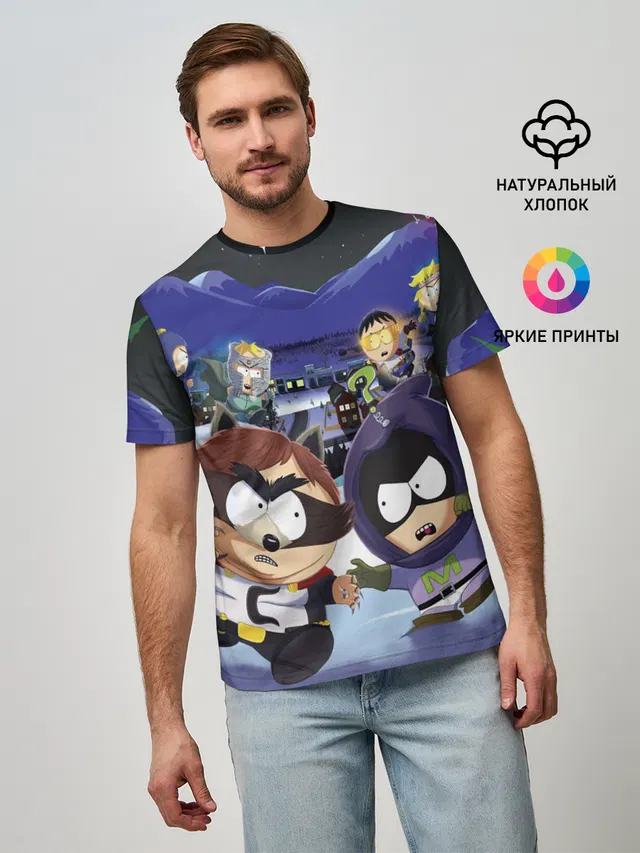 Мужская базовая футболка с принтом «Разное — ЮЖНЫЙ ПАРК — SOUTH PARK»
