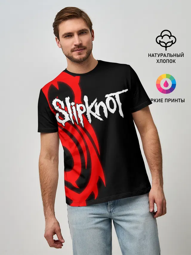 Мужская базовая футболка с принтом «Slipknot S logo»