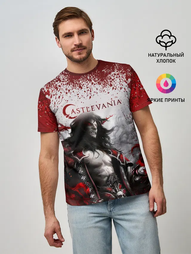 Мужская базовая футболка с принтом «Vampire — Castlevania»