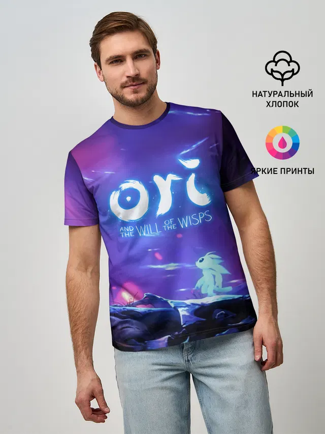 Мужская базовая футболка с принтом «Ori (character)»